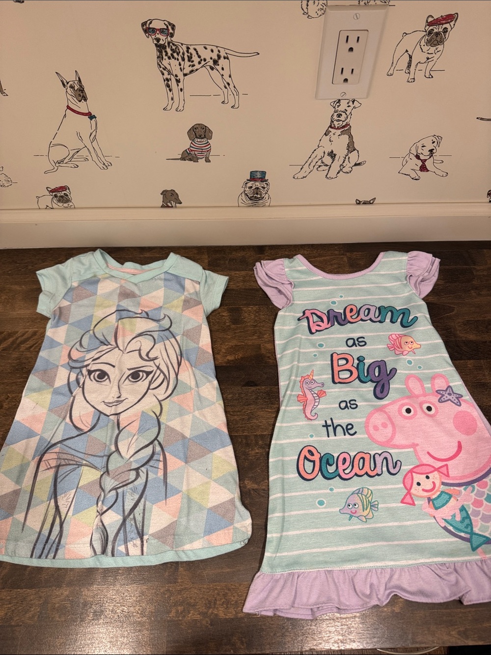 3T Pajama Nightgowns - Elsa and Peppa Designs